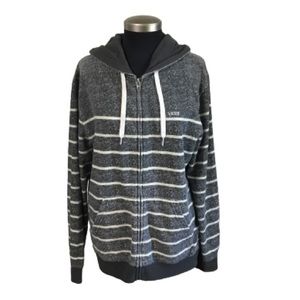 Vans Striped Zip Up Hoodie Jacket Size Large